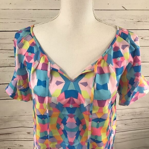 CUDDY STUDIOS Felicity Print Blouse Geometric - Picture 2 of 6